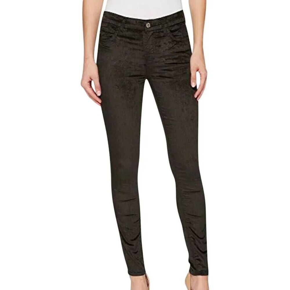 7 For All Mankind $195 Women's The Skinny Ankle Velvet Olive Green Pants Size 27